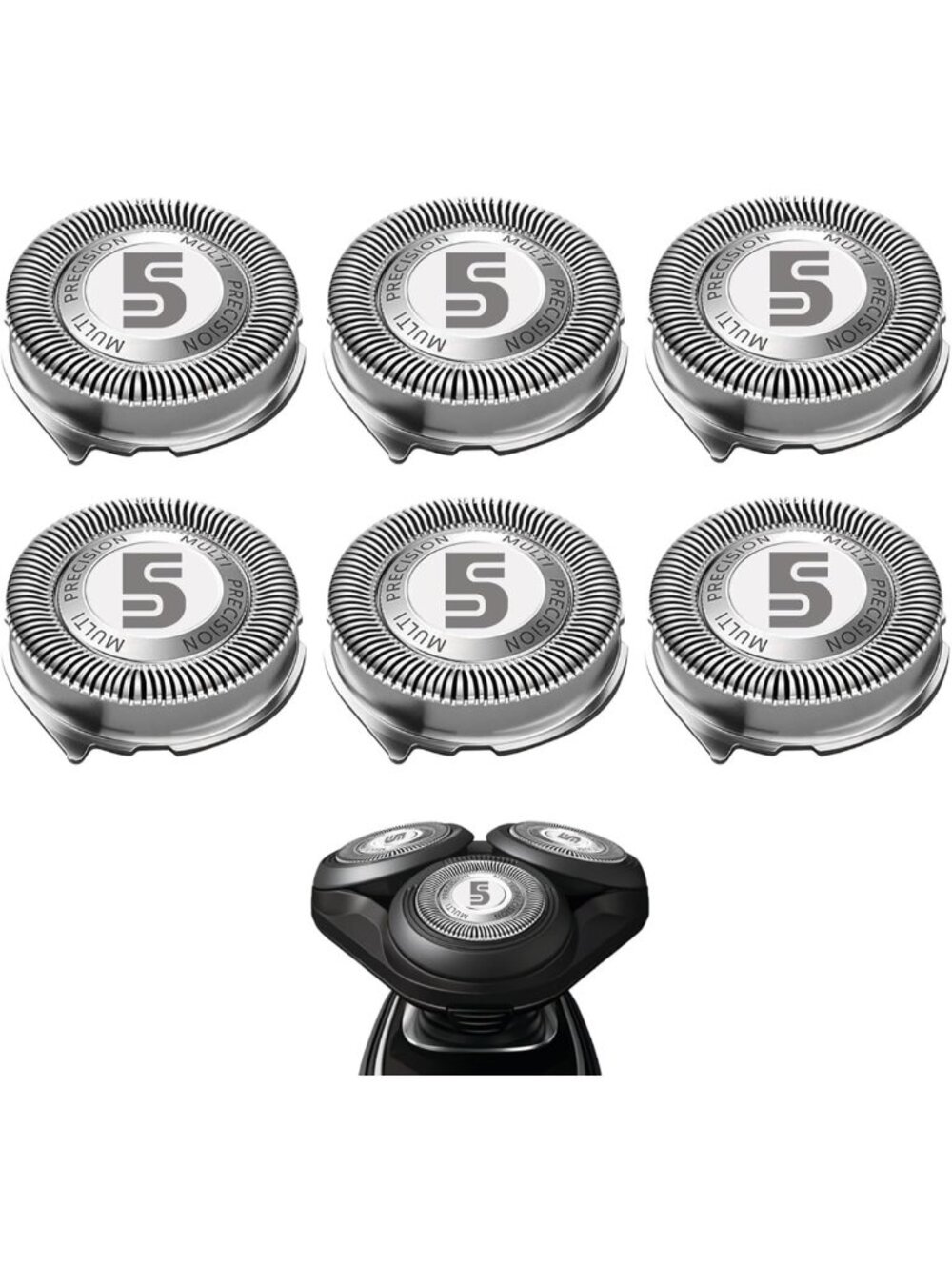 6 Pack Replacement Shaver Heads Compatible with Philips Norelco Series 5000